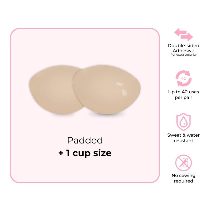 Uplift Secret Silicone Bra Inserts Extra Cup 1 Pair Breast Enhancer One Size