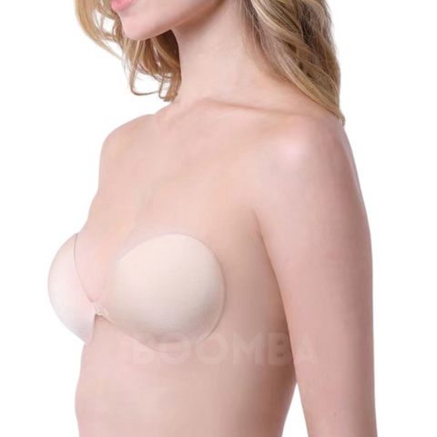Sticky Bra, Silicone Adhesive Bra Reusable Strapless Sticky Bra for Large  Breasts Sticky Bras for Women to Push Up Breasts. (1 Pair, Beige) at   Women's Clothing store