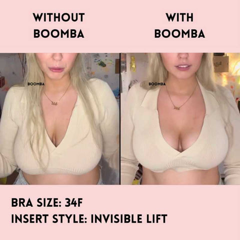 Life hack: no bra but want an instant boob job? If you hate wearing bras  like myself, @boombaofficial double sided sticky inserts remo